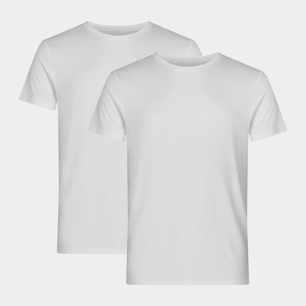 2 hvide bambus slim fit t-shirts til fra Resteröds – Bambustøj.dk